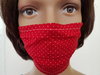 Mund- und Nasenmaske, zweilagig,  40 -60°C waschbar, rot mit kleinen weißen Pünktchen