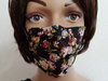 Mund- und Nasenmaske umweltfreundlich, Bauwollstoff waschbar, einlagig, Blumenbukett-schwarz